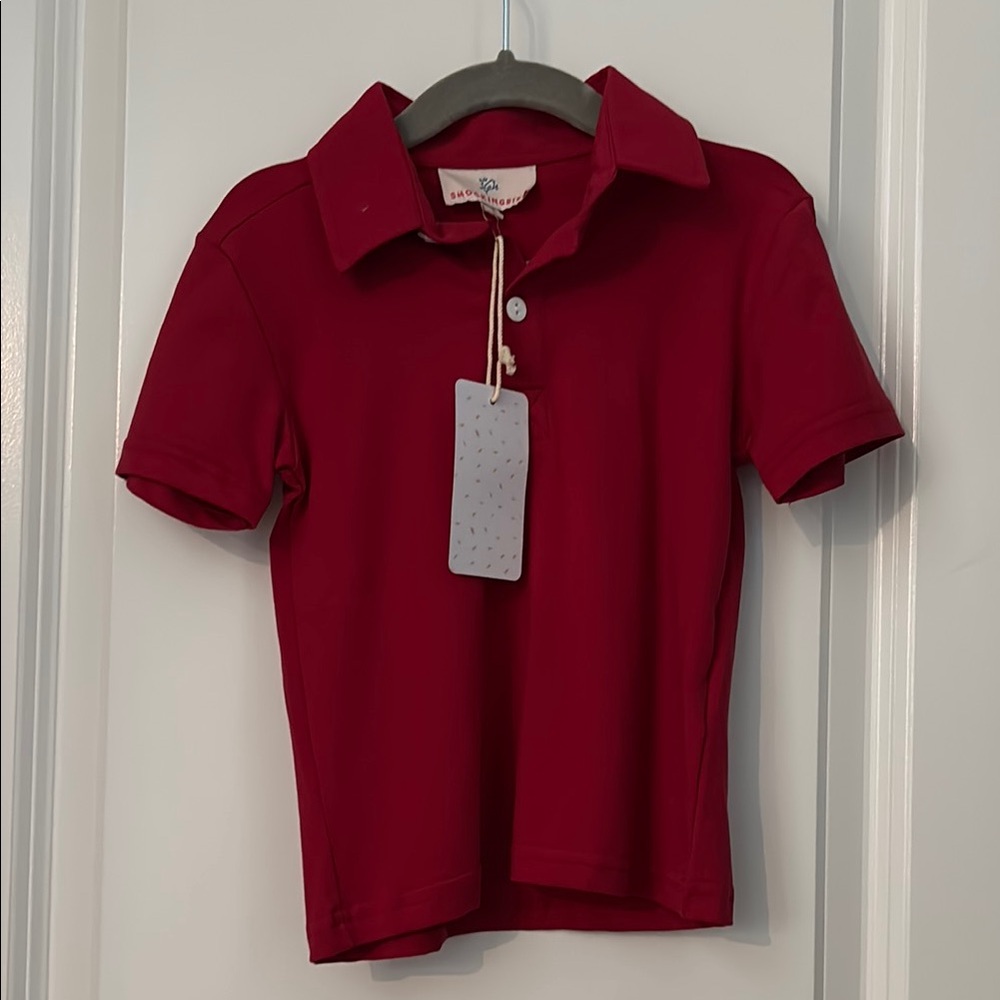 Classic Red Smocking bird Kids Polo Shirt